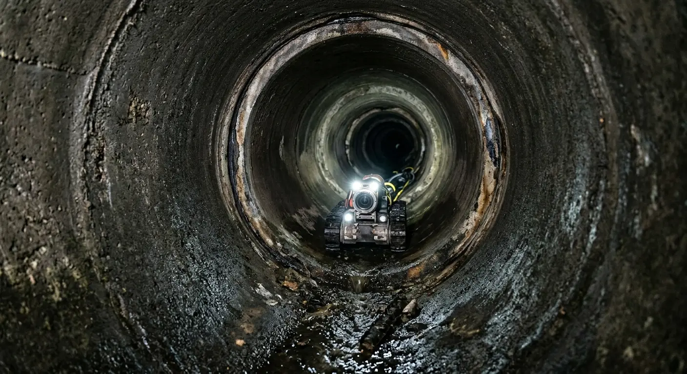 Robotic sewer camera inspecting pipe interior for Sewer Line Repair in Port Charlotte